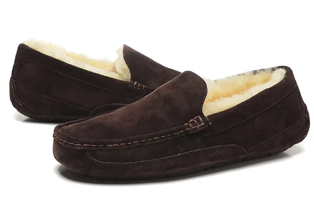 UGG Tasman Brown Suede Shearling-Lined Loafer 6