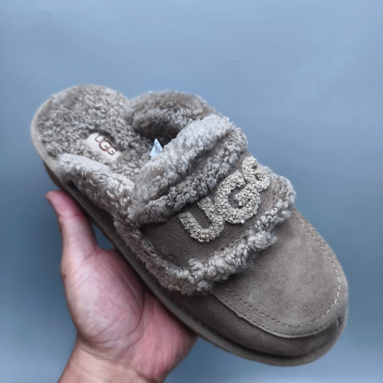 UGG Tasman Gray Brown Platform Sole Shearling-Lined Casual Shoes 3