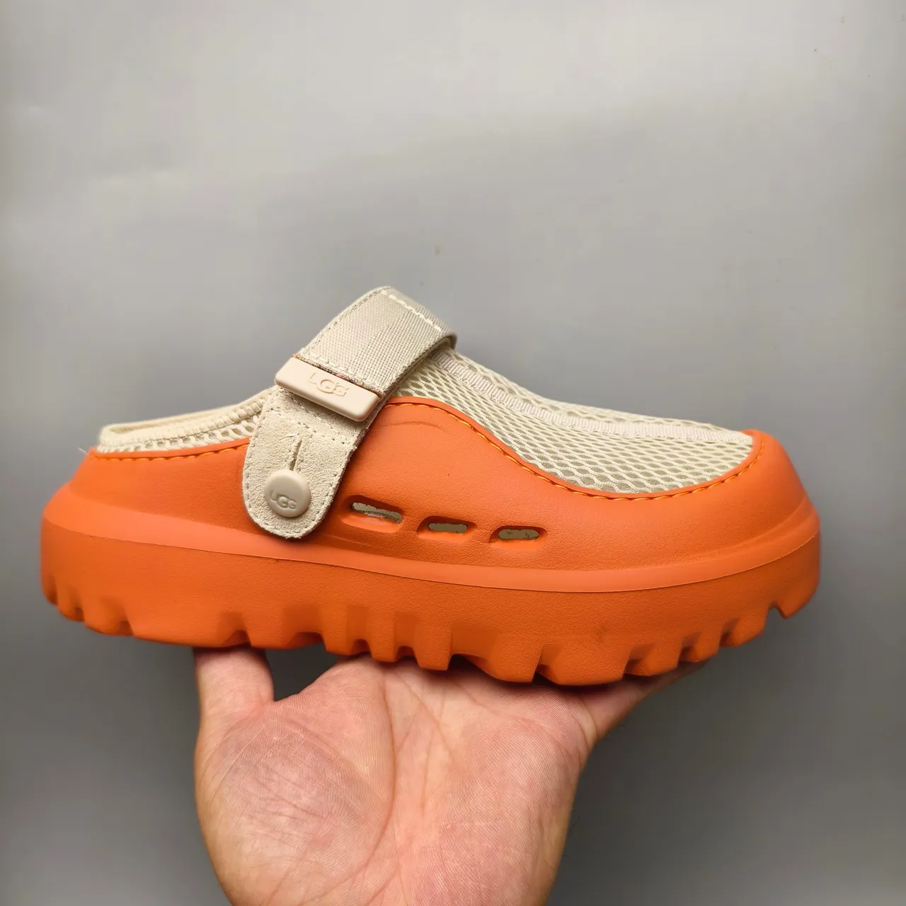 UGG Tasman Orange and Beige Mesh Clog 2