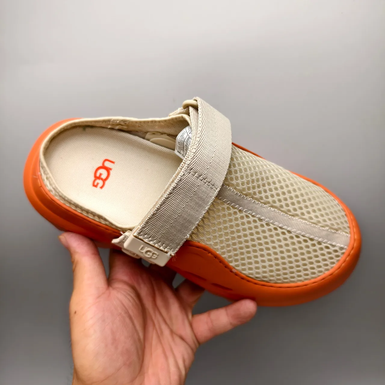 UGG Tasman Orange and Beige Mesh Clog 3