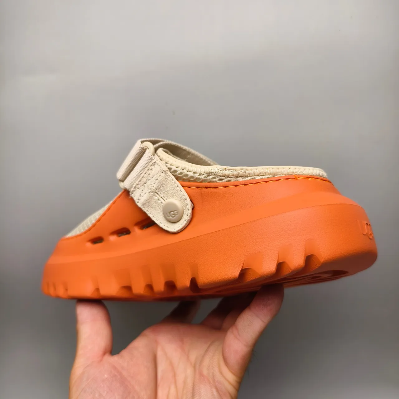 UGG Tasman Orange and Beige Mesh Clog 4