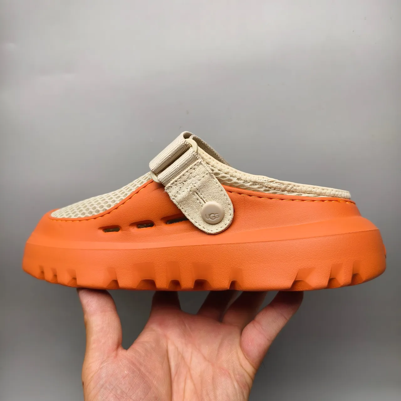 UGG Tasman Orange and Beige Mesh Clog 7
