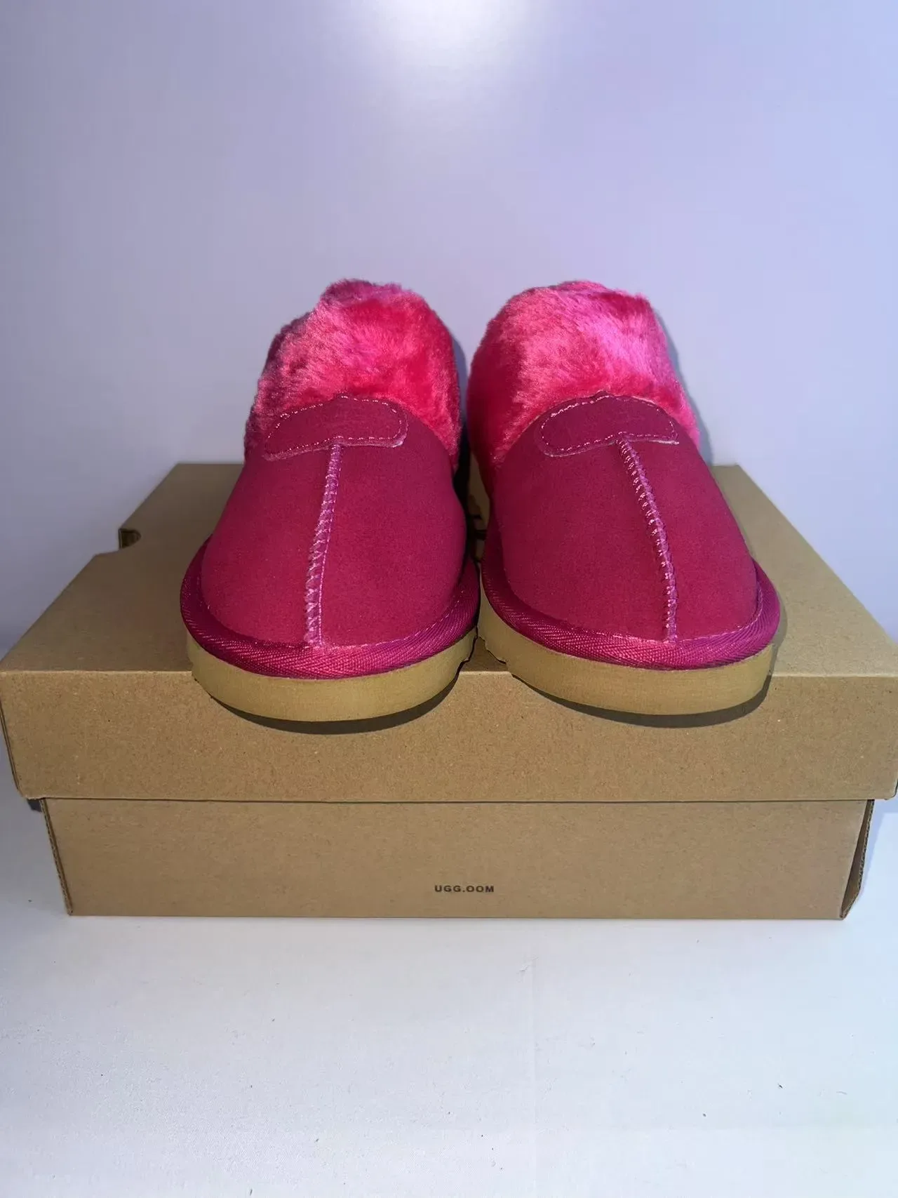UGG Tasman Pink and Magenta Plush-Lined Slippers 2