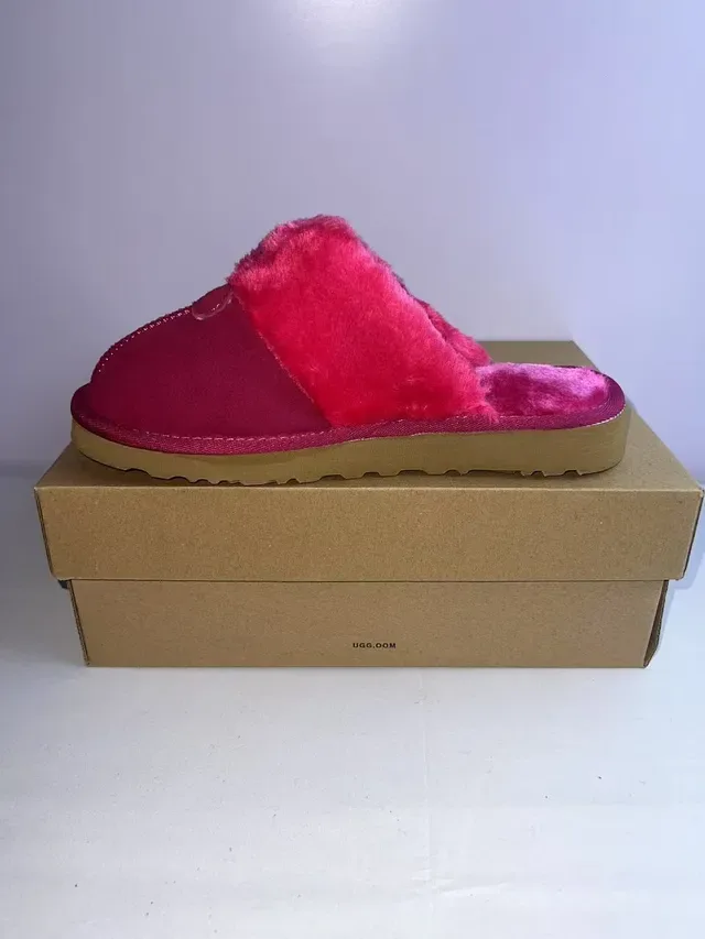 UGG Tasman Pink and Magenta Plush-Lined Slippers 4
