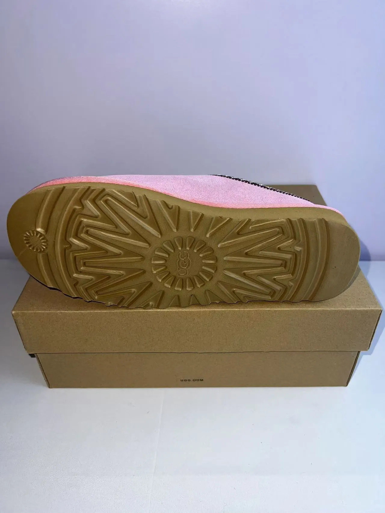 UGG Tasman Chaussures Casuales à tige en daim rose marron avec ourlet tressé et col 2