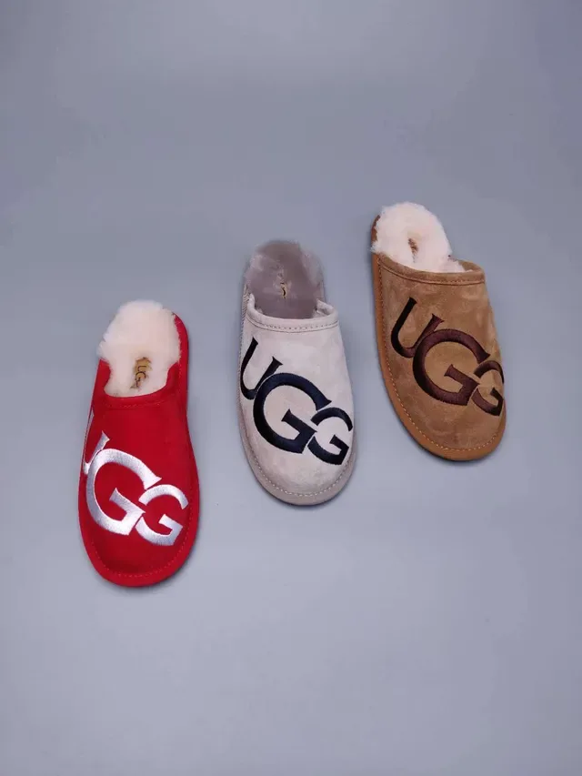 UGG Tasman Red Embroidered Logo Slipper 2
