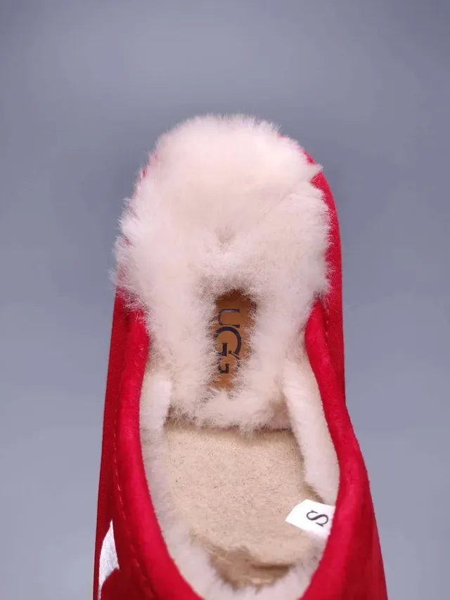 UGG Tasman Red Embroidered Logo Slipper 4
