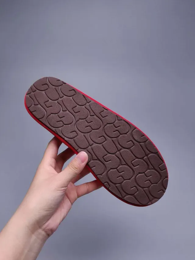 UGG Tasman Red Embroidered Logo Slipper 7
