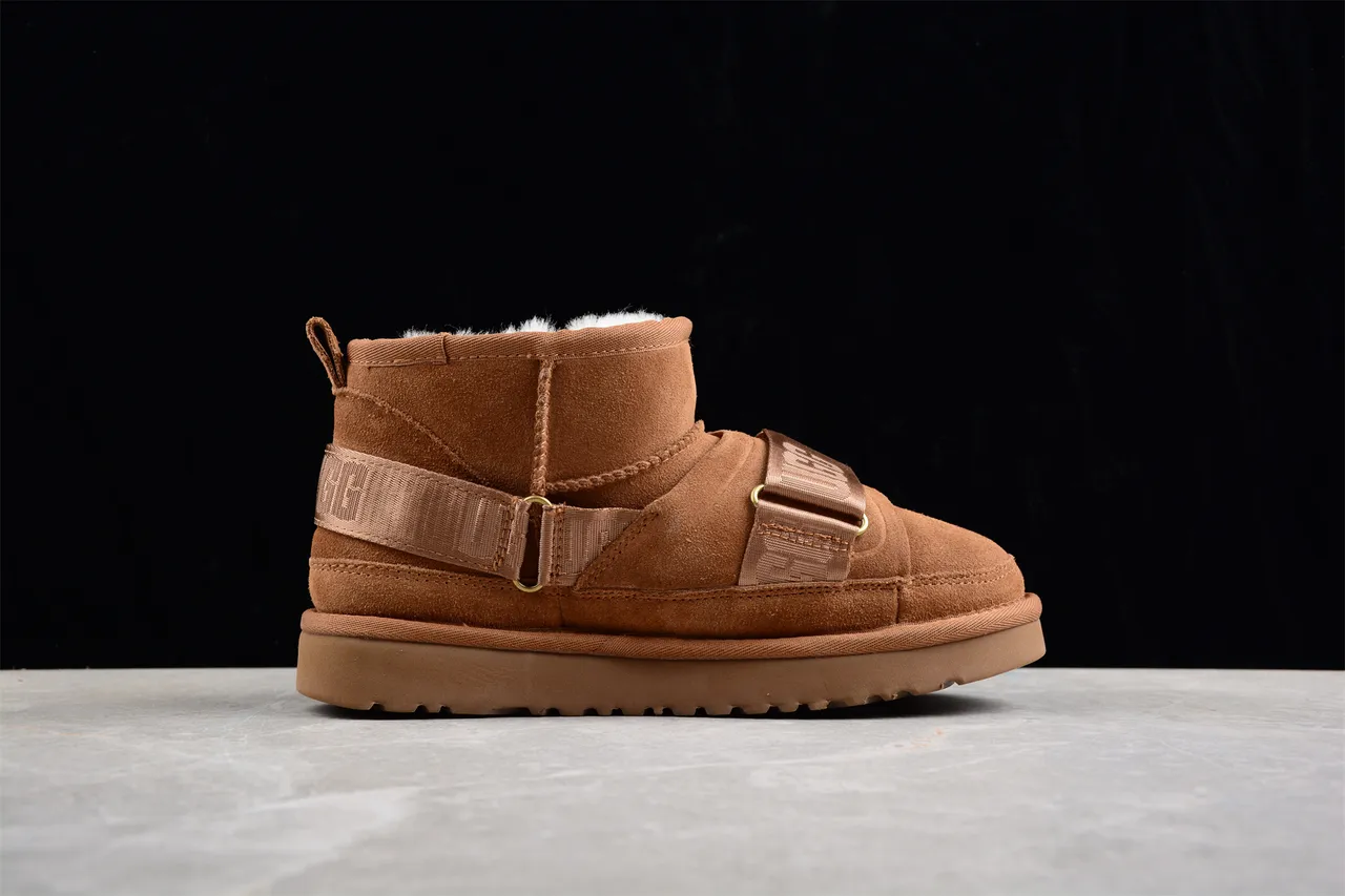 UGG Tasman Tan Suede Shearling-Lined Snow Boots 10