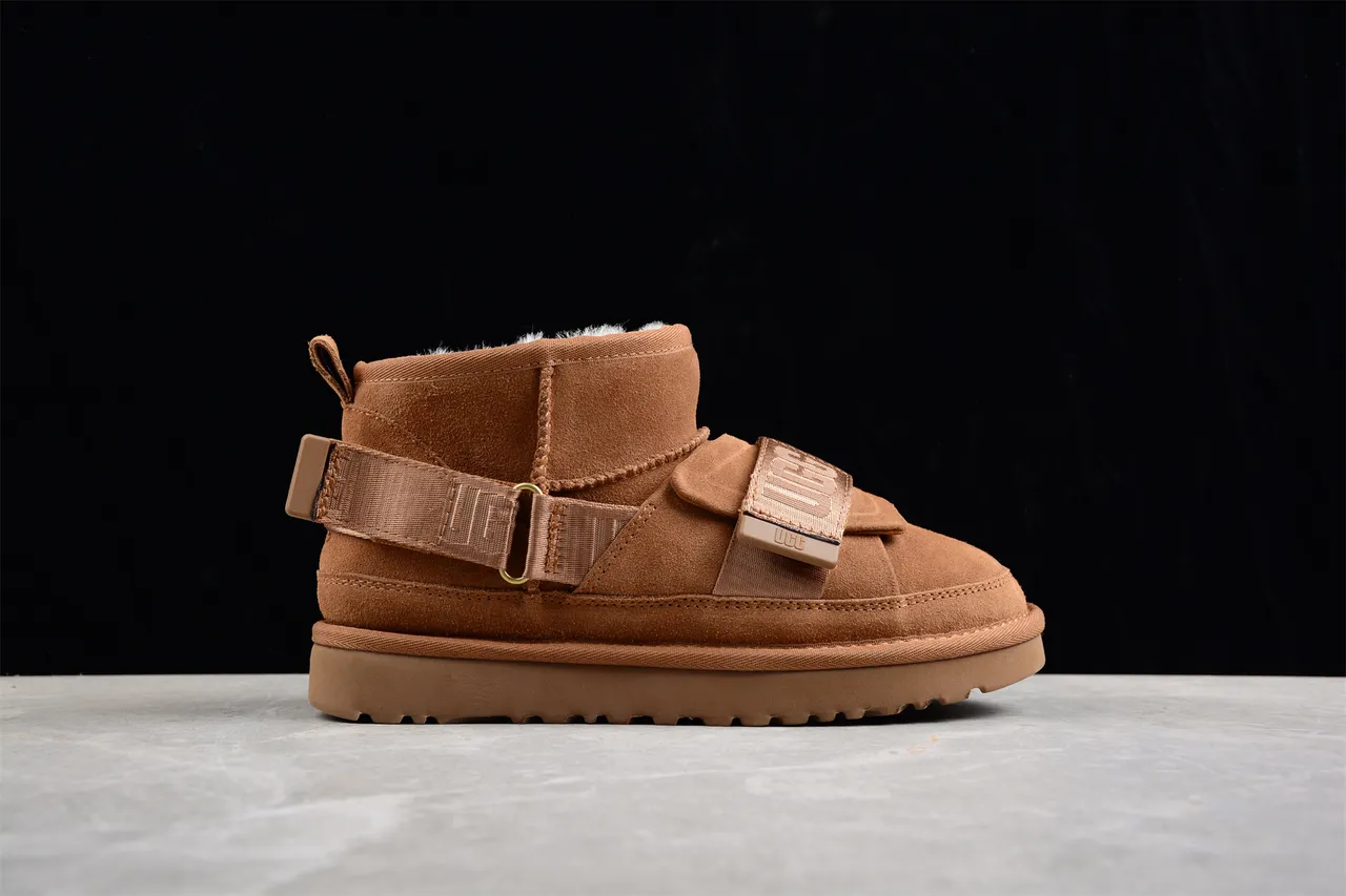 UGG Tasman Tan Suede Shearling-Lined Snow Boots 13