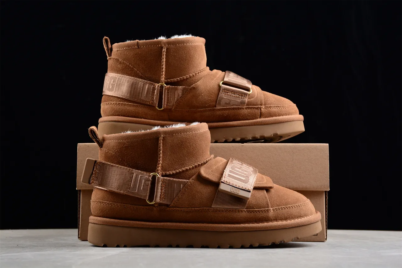 UGG Tasman Tan Suede Shearling-Lined Snow Boots 14