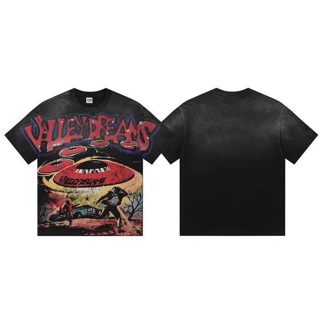 Vale Forever Acid-Wash Black and Graphic-Print T-Shirt 2