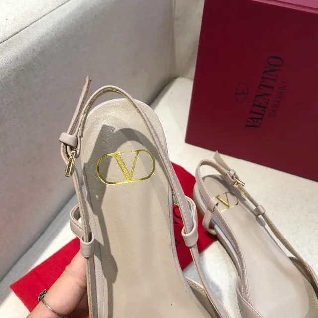 Valentino Beige Brown Pointed-Toe Slingback Ballet Flat 7