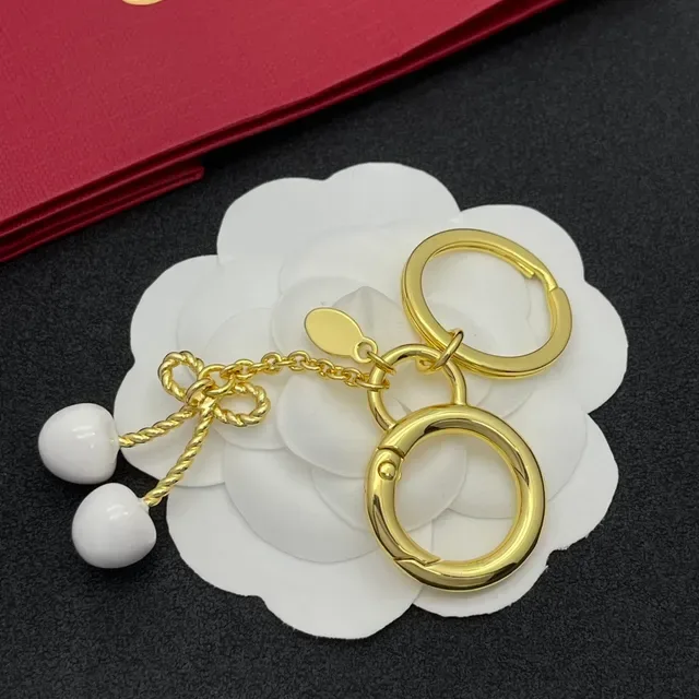 Valentino Nœud Cerise Or Blanc Métal Céramique Cerises Bracelet 3