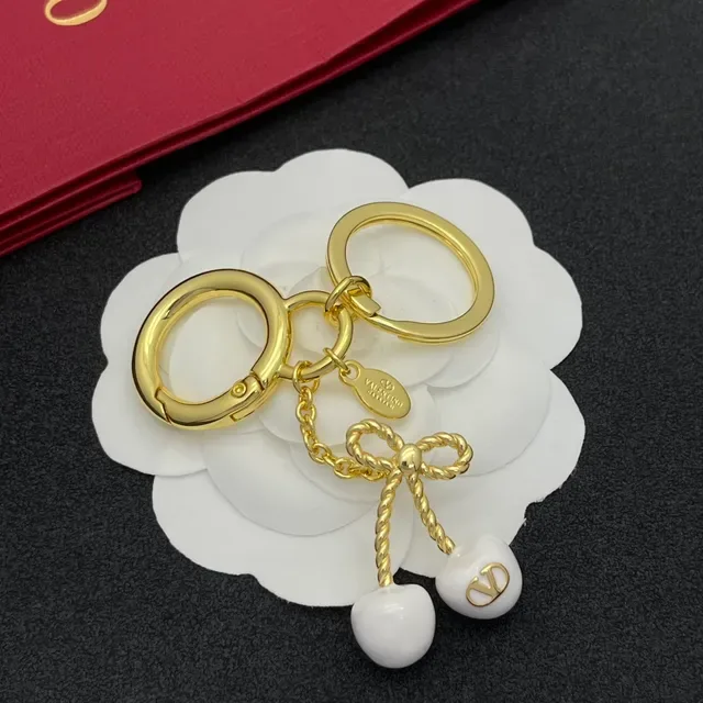 Valentino Nœud Cerise Or Blanc Métal Céramique Cerises Bracelet 5