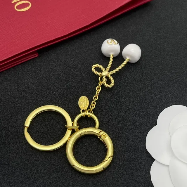 Valentino Nœud Cerise Or Blanc Métal Céramique Cerises Bracelet 6