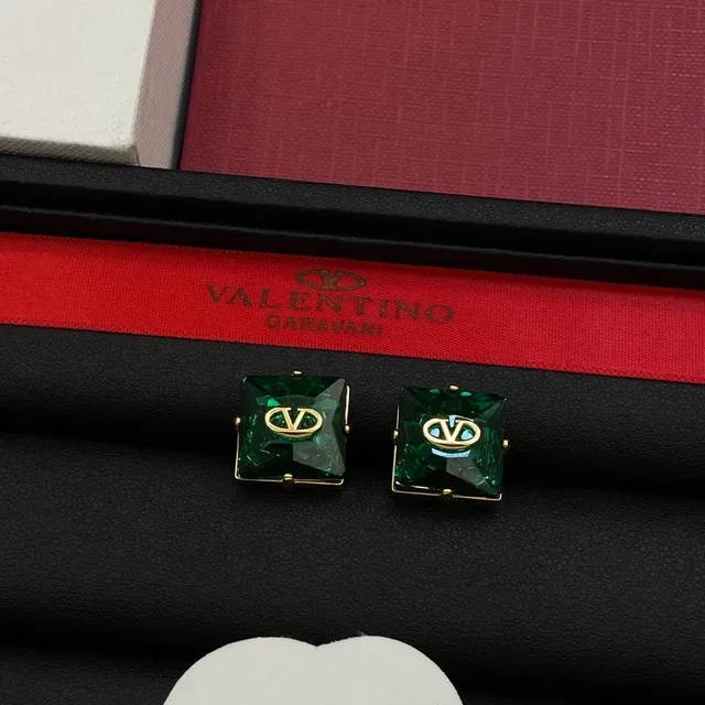 Valentino One Stud Amber Crystal Gold-Tone Stud Earrings 4