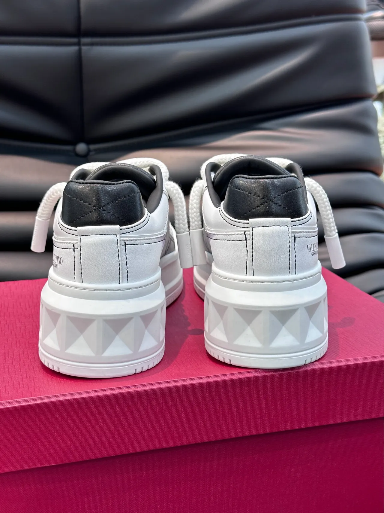 Valentino Open White Black Gradient Platform Lifestyle Sneakers 3