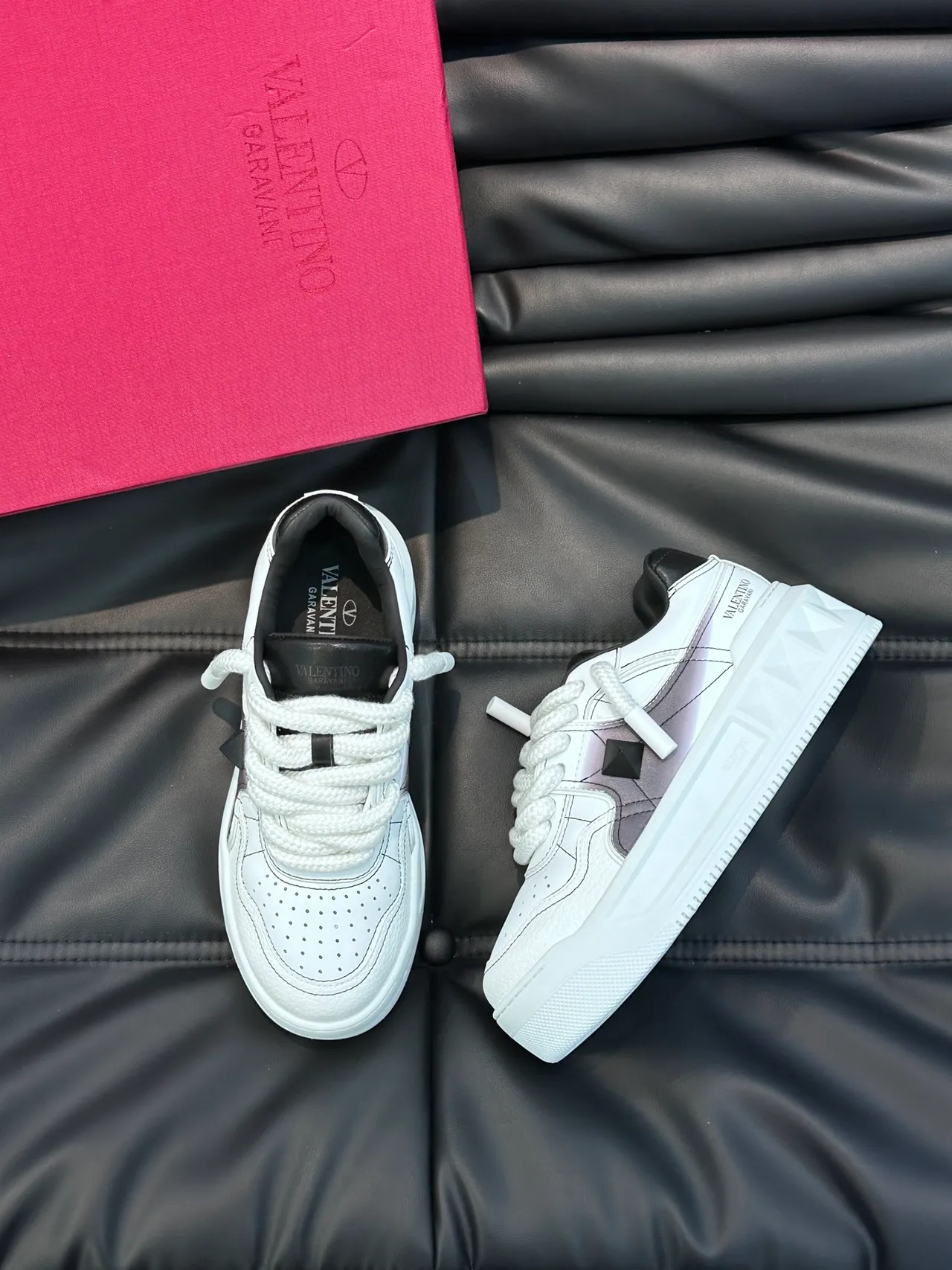 Valentino Open White Black Gradient Platform Lifestyle Sneakers 4