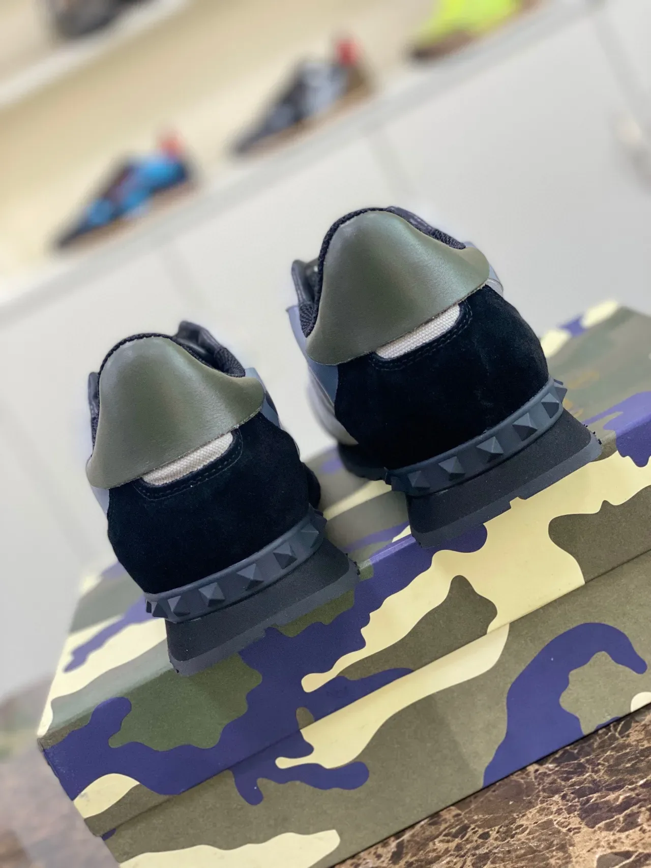 Valentino Rockstud Camouflage Pyramid Stud Lifestyle Sneakers 7