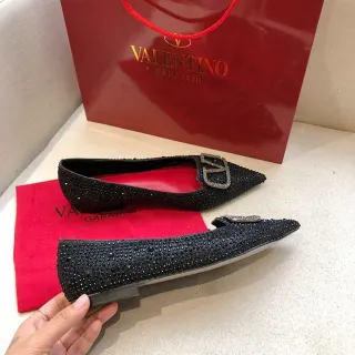 Valentino Rockstud Crystal-Embellished Pointed-Toe Loafers