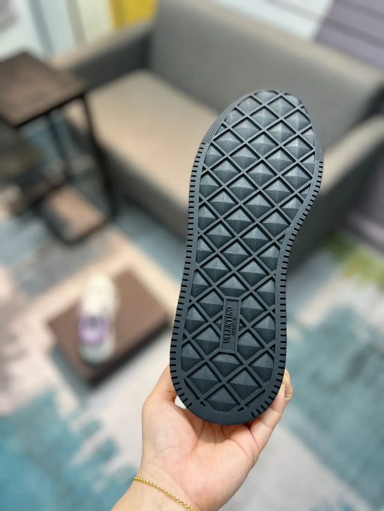 Sneakers Lifestyle Valentino Rockstud Style Blanc Noir Violet 9