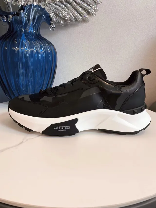 Valentino VLTN Semelle Noire Blanche Camouflage Overlay Sneakers Chunky 8