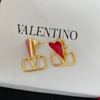 Valentino VLTN Enamel Heart Stud Earrings