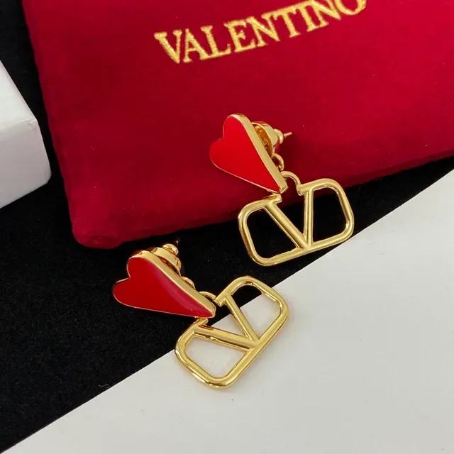 Valentino VLTN Enamel Heart Stud Earrings 3