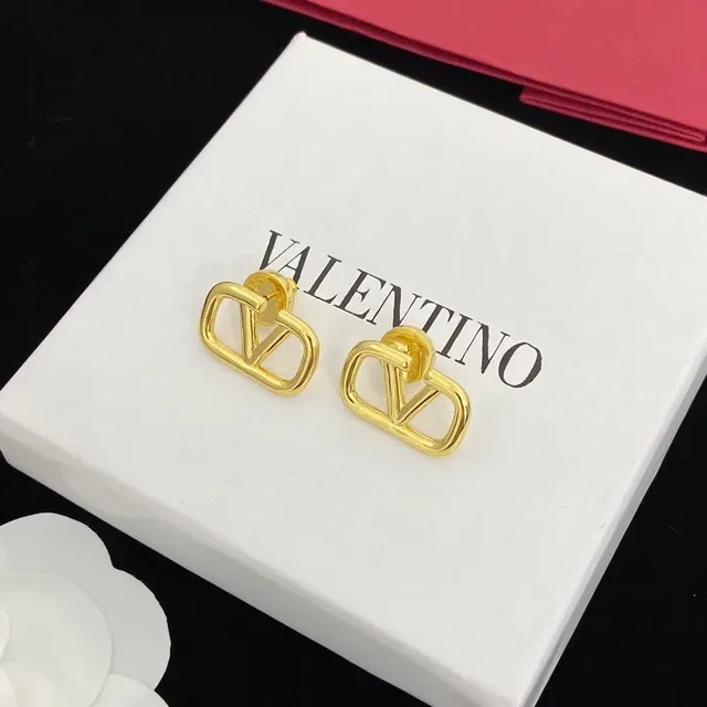 Valentino VLTN Open-Frame V Logo Stud Earrings 5