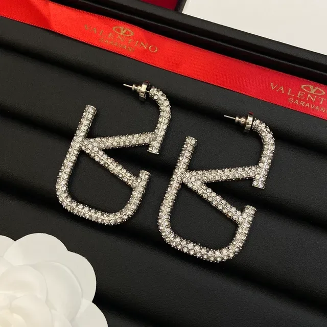 Boucles d'oreilles créoles pavé cristal Valentino VLTN 7