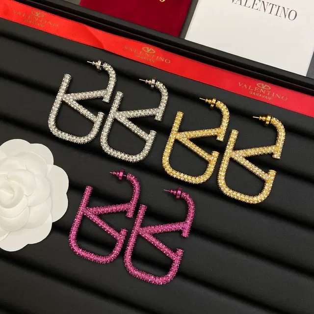 Boucles d'oreilles créoles pavé cristal Valentino VLTN 8