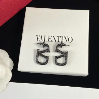 Valentino VLTN Pavé cristal logo pendientes stud
