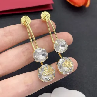 Valentino VLTN Triple Crystal Drop Earrings