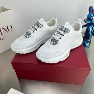 Valentino Blanco Negro Monocromático Parte Superior de Malla Perforada Sneakers Lifestyle