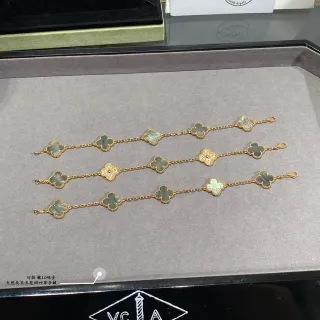 Van Cleef & Arpels Alhambra Five-Leaf Clover Mother-of-Pearl and Gold Bracelets