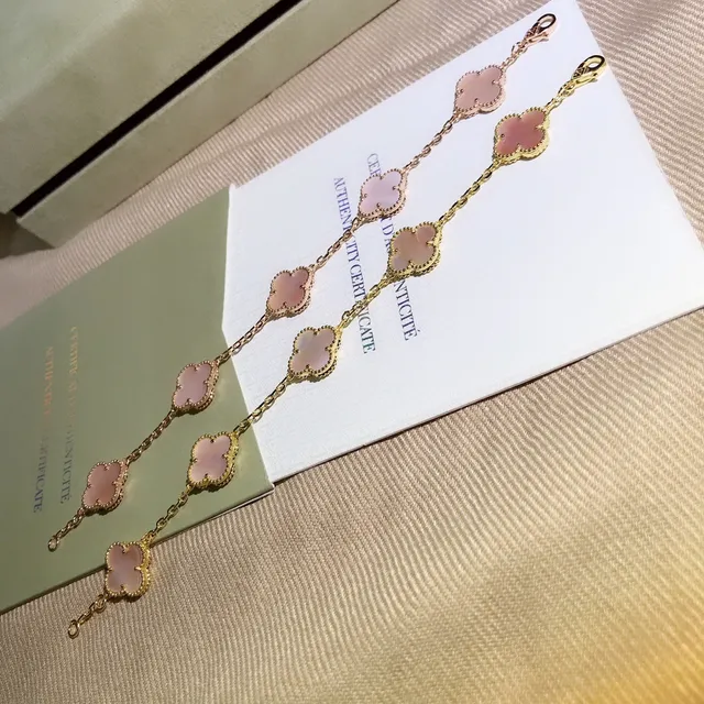 Van Cleef & Arpels Alhambra Five Motif Rose Gold Mother-of-Pearl bracelet 2