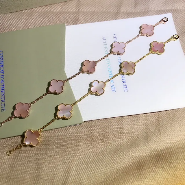 Van Cleef & Arpels Alhambra Five Motif Rose Gold Mother-of-Pearl bracelet 3