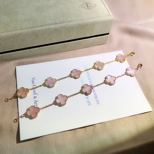Van Cleef & Arpels Alhambra Five Motif Rose Gold Mother-of-Pearl bracelet 6