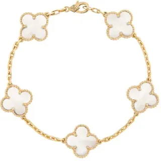 Van Cleef &amp; Arpels Alhambra Five Motif White Mother-of-Pearl ব্রেসলেট