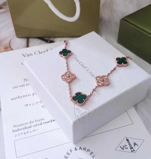 Van Cleef & Arpels Alhambra Bracelet en Malachite et Diamant 5