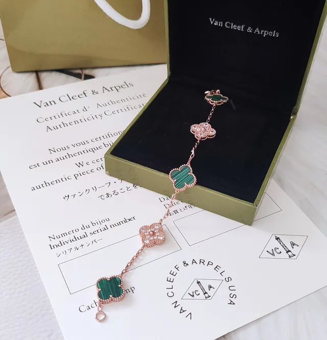 Van Cleef & Arpels Alhambra Bracelet en Malachite et Diamant 6