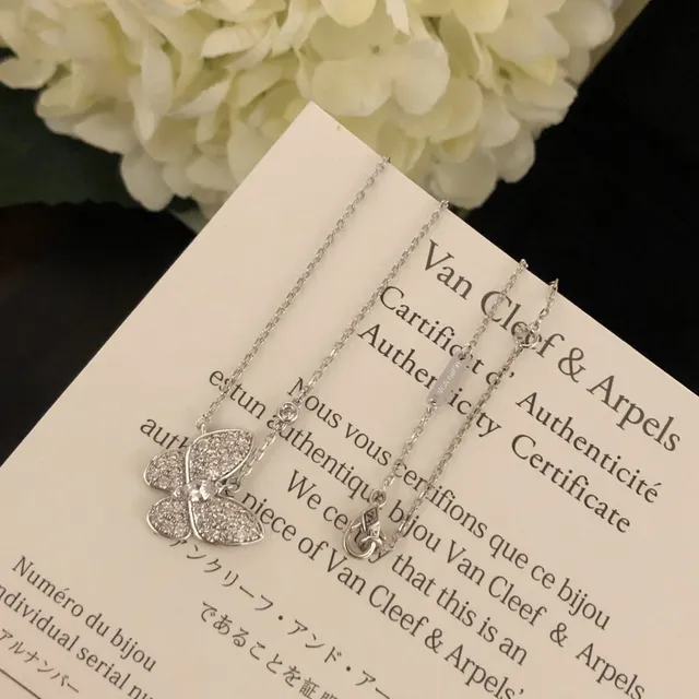 Van Cleef & Arpels Papillon Butterfly Pavé Diamond Necklace 3