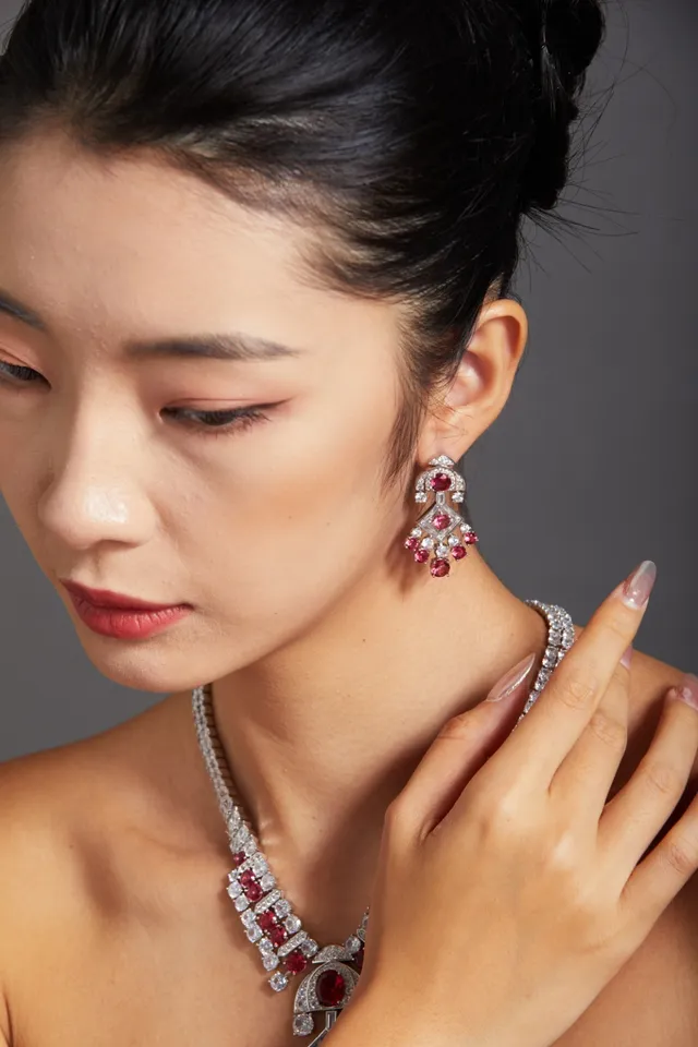 Van Cleef & Arpels Ruby and Diamond Chandelier Earrings 2