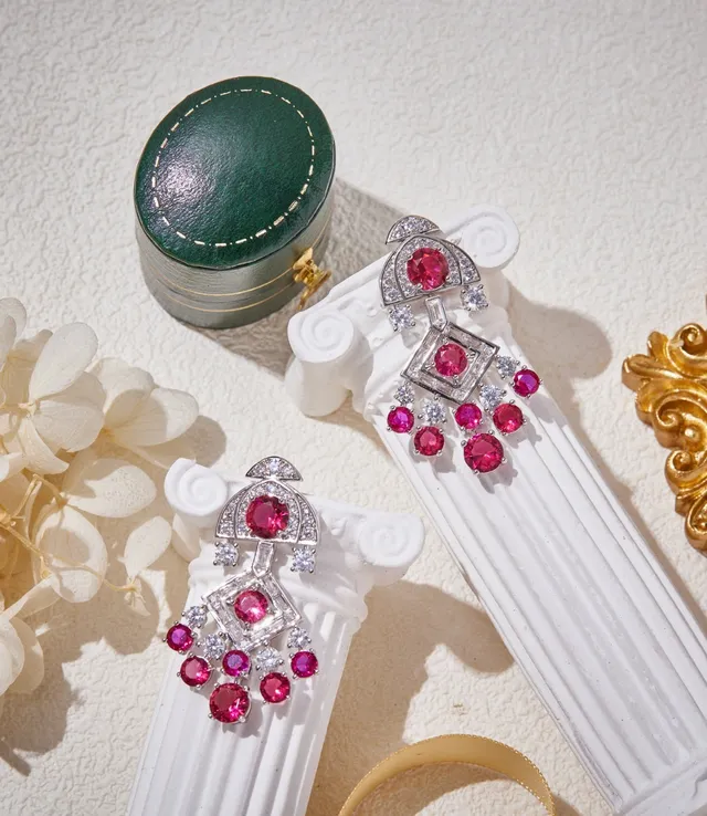 Van Cleef & Arpels Ruby and Diamond Chandelier Earrings 4
