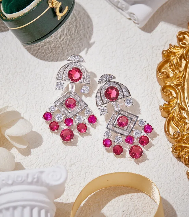 Van Cleef & Arpels Ruby and Diamond Chandelier Earrings 8
