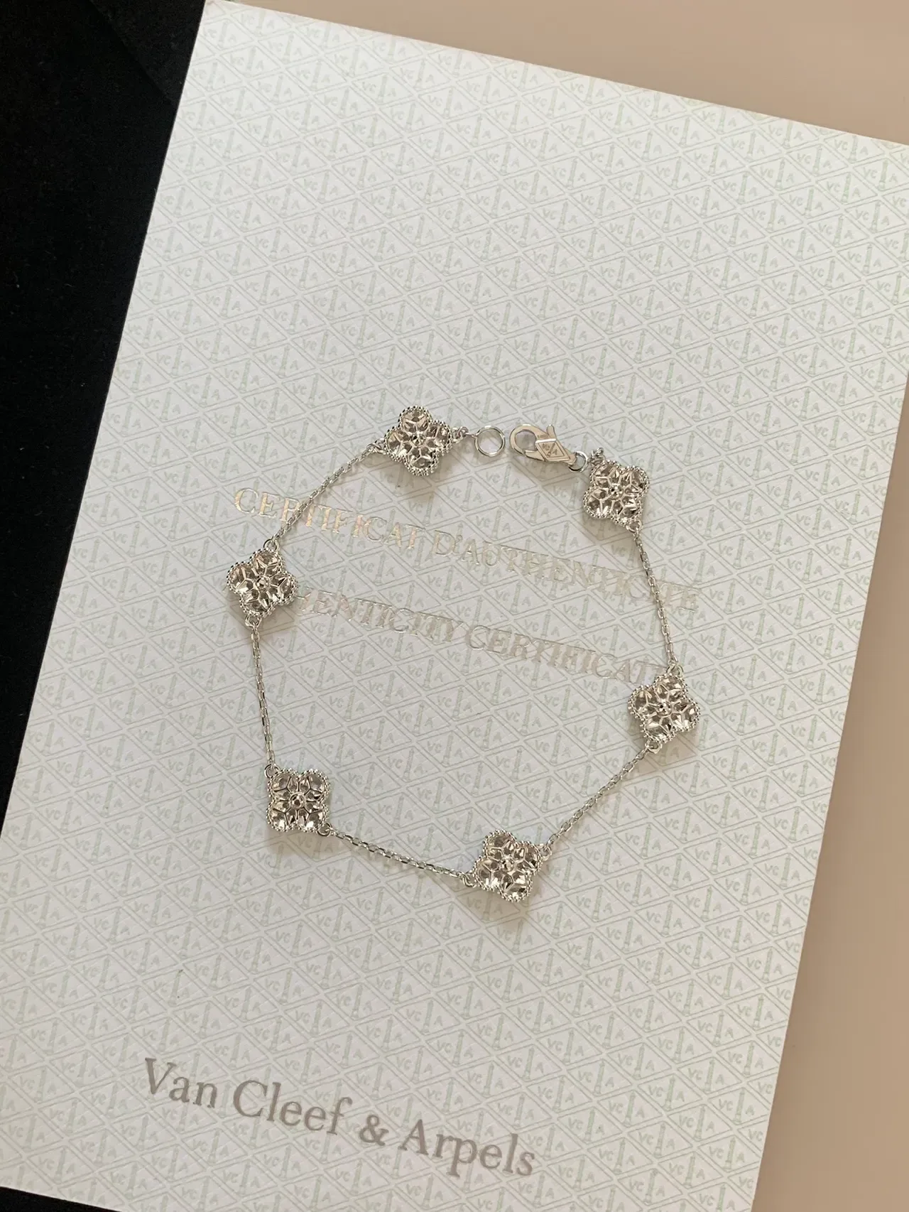 Van Cleef & Arpels Alhambra Six Motif Pavé Diamond Bracelet 7