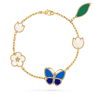Van Cleef & Arpels Poetic Complications سوار ذهبي بنمط فراشة وزهور