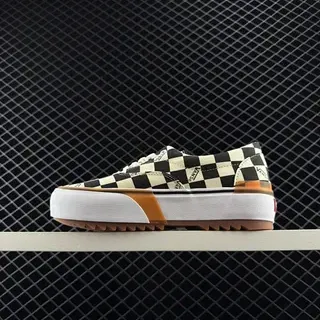 Vans Platform Low-Top Checkerboard Black White Skateboard Shoes