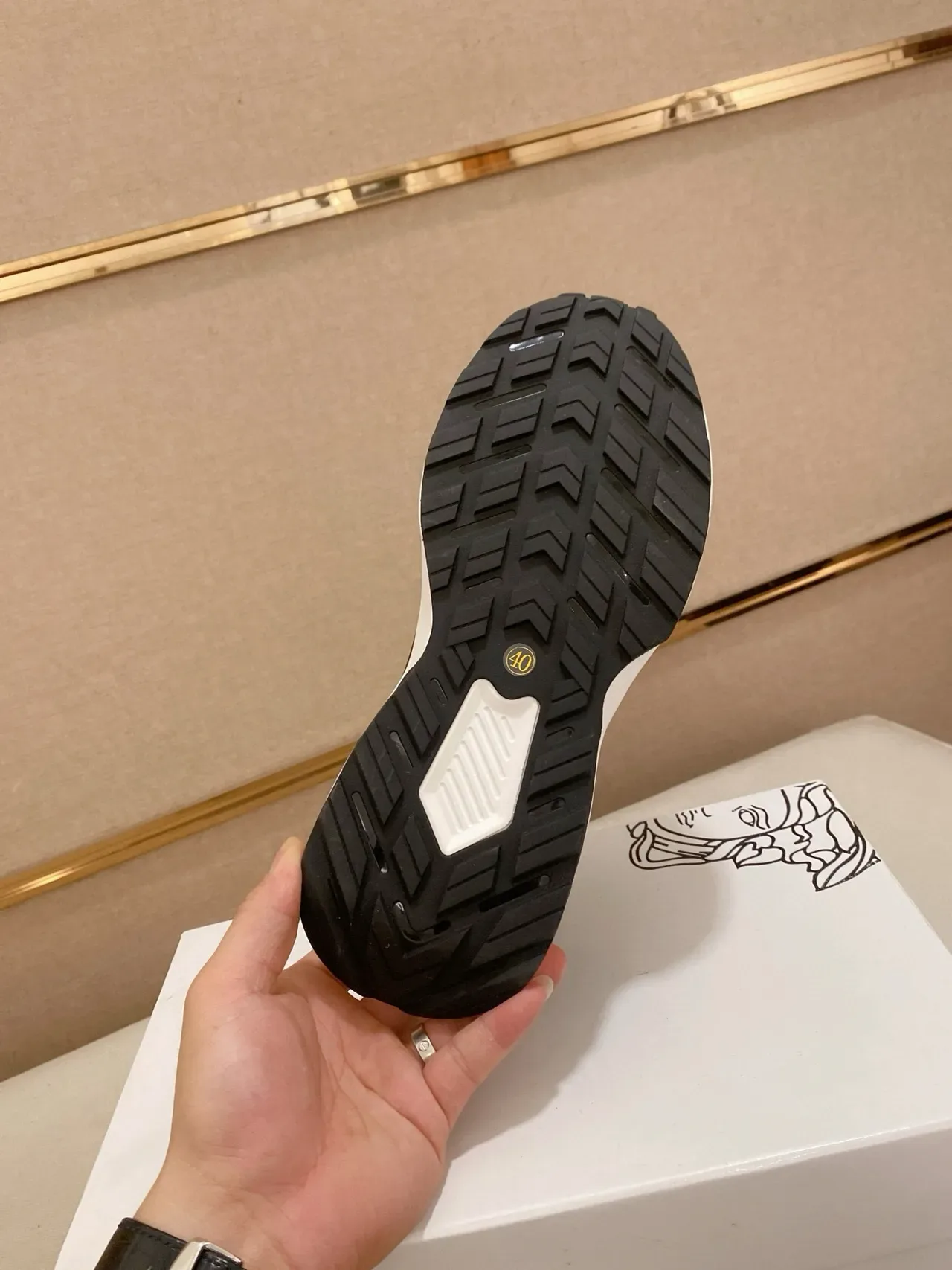 Versace Black Gold Medusa-Print Side Panel Hardware Lifestyle Sneakers 9